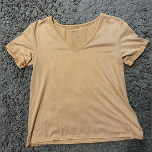 American eagle yellow and white striped shirt